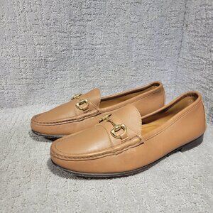 Jay Butler Millbank Men's Size 11.5 US Camel Leather Gold Horse Bit Loafer Shoes